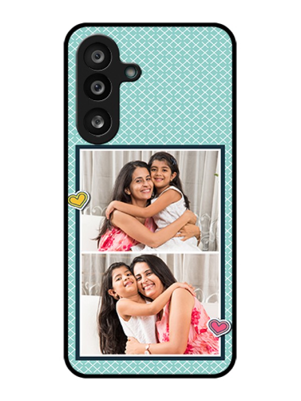 Custom Samsung Galaxy F56 5G Custom Glass Phone Case - 2 Image Holder With Pattern Design