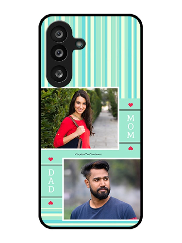 Custom Samsung Galaxy F56 5G Custom Glass Phone Case - Mom & Dad Pic Design