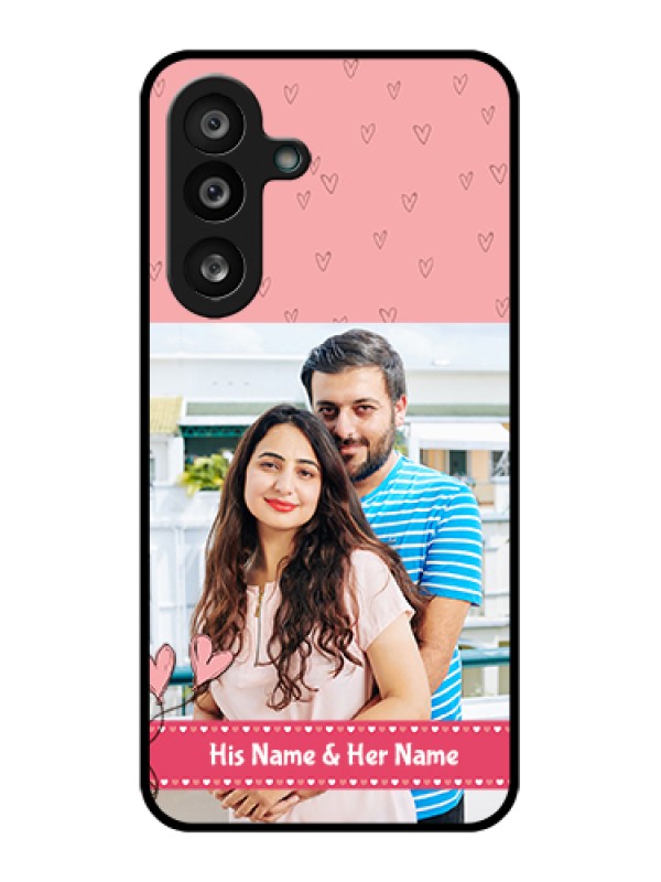 Custom Samsung Galaxy F56 5G Custom Glass Phone Case - Love Design Peach Color