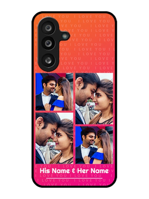 Custom Samsung Galaxy F56 5G Custom Glass Phone Case - I Love You Pink Design