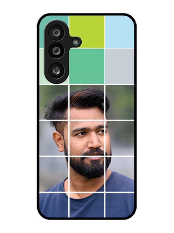 Custom Samsung Galaxy F56 5G Custom Glass Phone Case - With White Box Pattern