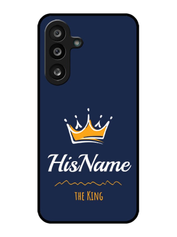 Custom Samsung Galaxy F56 5G Custom Glass Phone Case - King With Name Design
