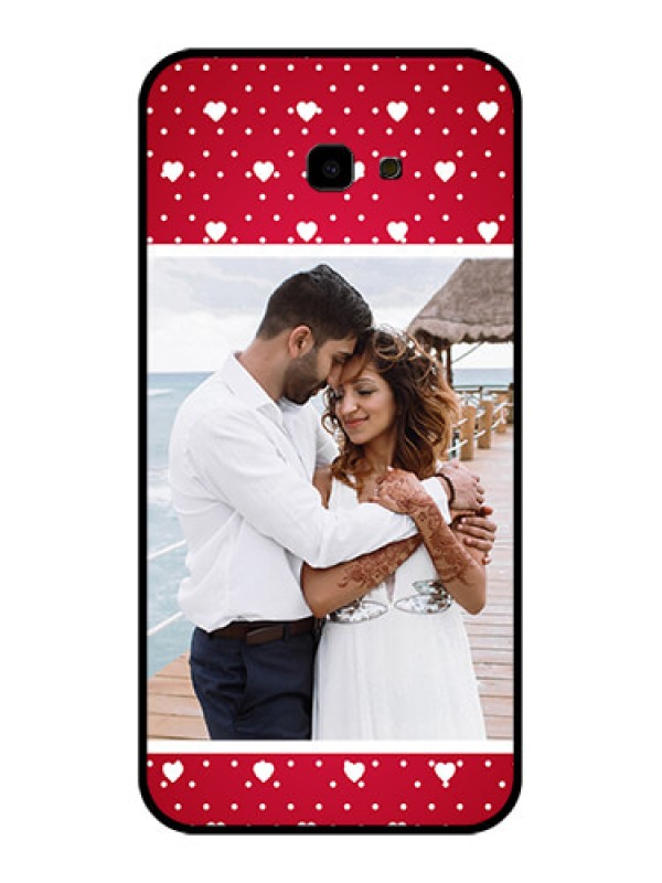 Custom Samsung Galaxy J4 Plus Custom Glass Phone Case - Hearts Mobile Case Design