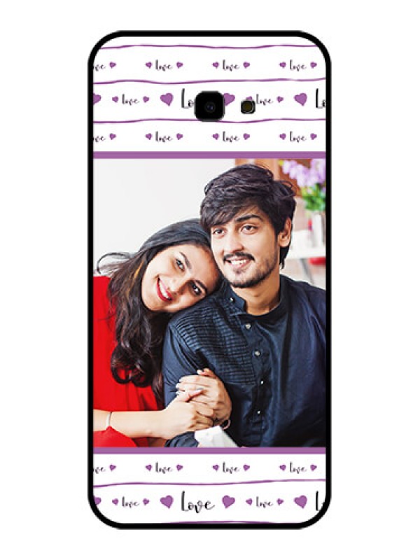 Custom Samsung Galaxy J4 Plus Custom Glass Phone Case - Couples Heart Design