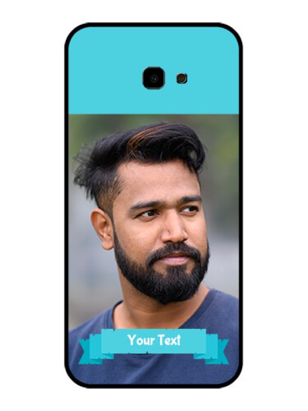 Custom Samsung Galaxy J4 Plus Custom Glass Phone Case - Blue Color Design
