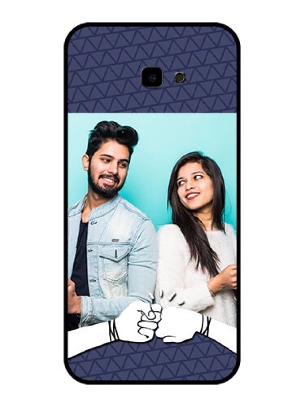 Custom Samsung Galaxy J4 Plus Custom Glass Phone Case - With Best Friends Design