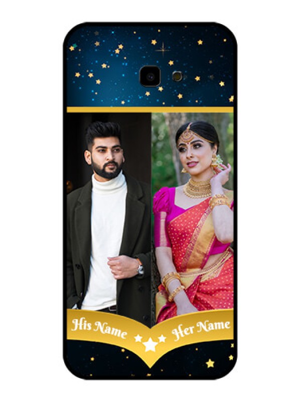 Custom Samsung Galaxy J4 Plus Custom Glass Phone Case - Galaxy Stars Backdrop Design