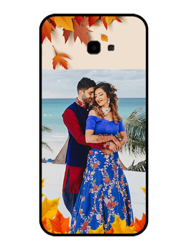 Custom Samsung Galaxy J4 Plus Custom Glass Phone Case - Autumn Maple Leaves Design
