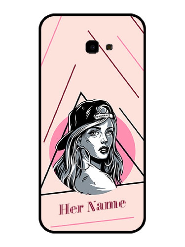 Custom Samsung Galaxy J4 Plus Custom Glass Phone Case - Rockstar Girl Design