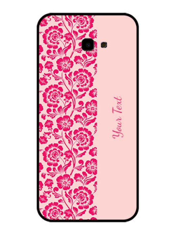 Custom Samsung Galaxy J4 Plus Custom Glass Phone Case - Attractive Floral Pattern Design