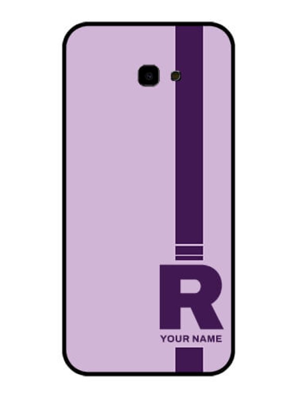Custom Samsung Galaxy J4 Plus Custom Glass Phone Case - Simple Dual Tone Stripe With Name Design