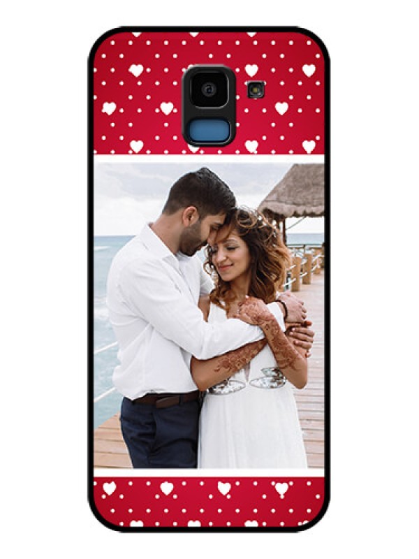 Custom Samsung Galaxy J6 Custom Glass Phone Case - Hearts Mobile Case Design