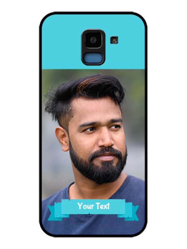 Custom Samsung Galaxy J6 Custom Glass Phone Case - Blue Color Design
