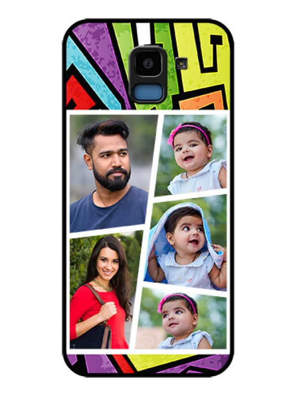 Custom Samsung Galaxy J6 Custom Glass Phone Case - Graffiti Pattern Design
