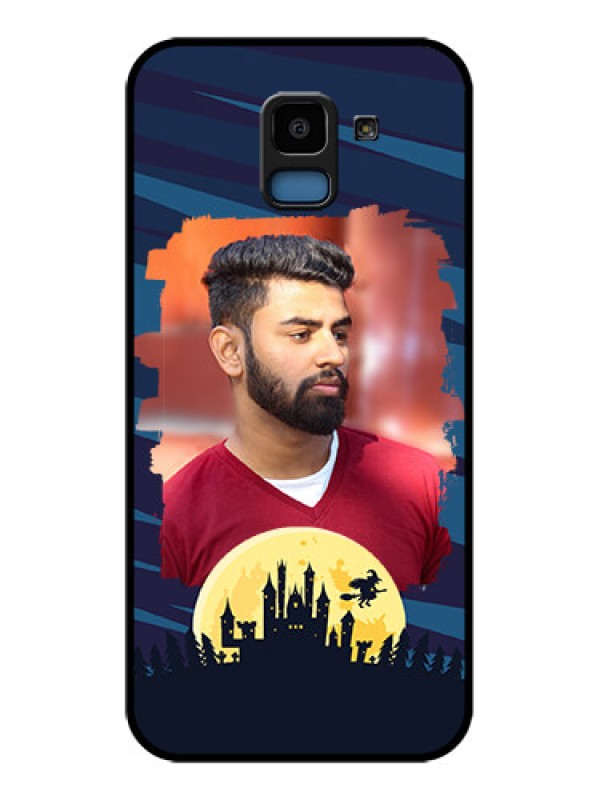 Custom Samsung Galaxy J6 Custom Glass Phone Case - Halloween Witch Design