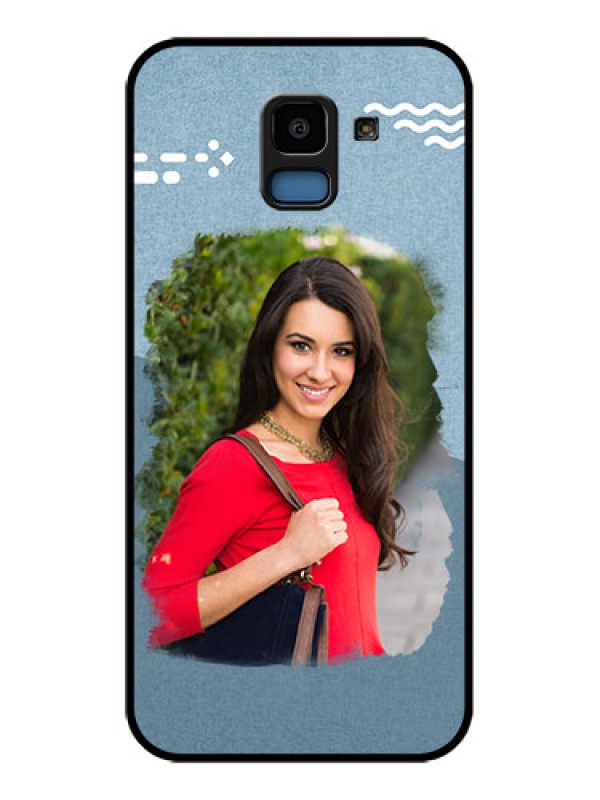 Custom Samsung Galaxy J6 Custom Glass Phone Case - Grunge Line Art Design