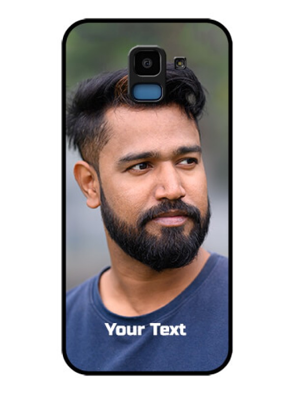 Custom Samsung Galaxy J6 Custom Glass Phone Case - Photo With Text Design