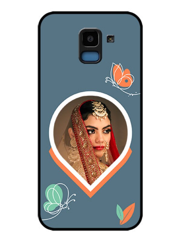 Custom Samsung Galaxy J6 Custom Glass Phone Case - Droplet Butterflies Design
