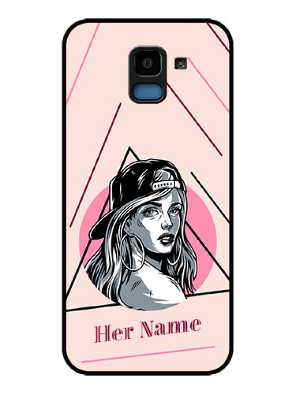 Custom Samsung Galaxy J6 Custom Glass Phone Case - Rockstar Girl Design