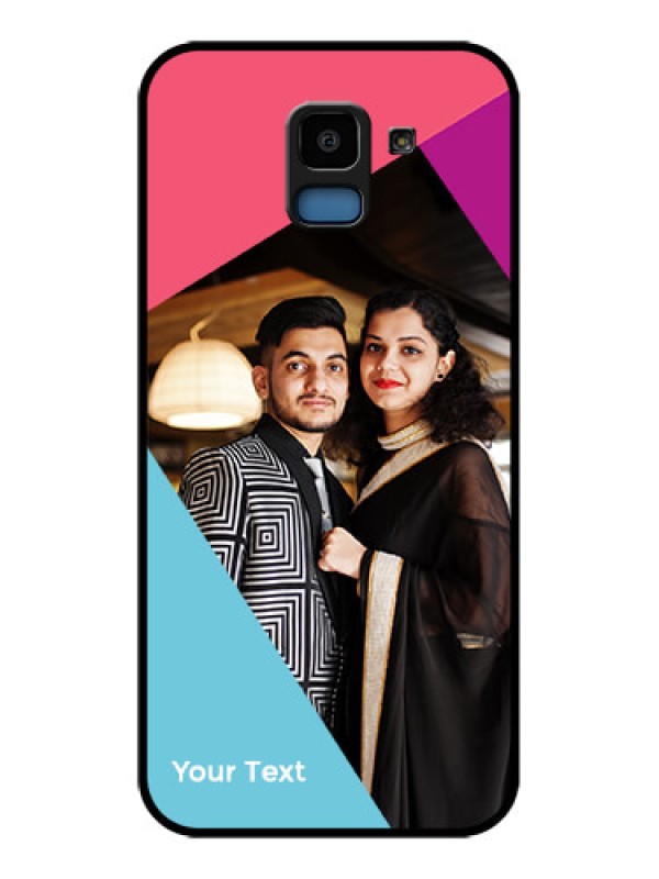 Custom Samsung Galaxy J6 Custom Glass Phone Case - Stacked Triple Colour Design
