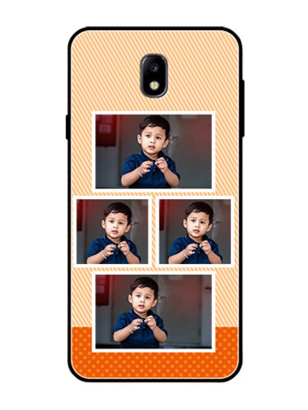 Custom Galaxy J7 Pro Photo Printing on Glass Case  - Bulk Photos Upload Design