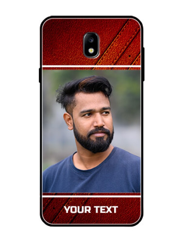 Custom Galaxy J7 Pro Personalized Glass Phone Case  - Leather Phone Case Design