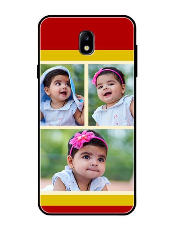 Custom Galaxy J7 Pro Custom Glass Mobile Case  - Multiple Pic Upload Design