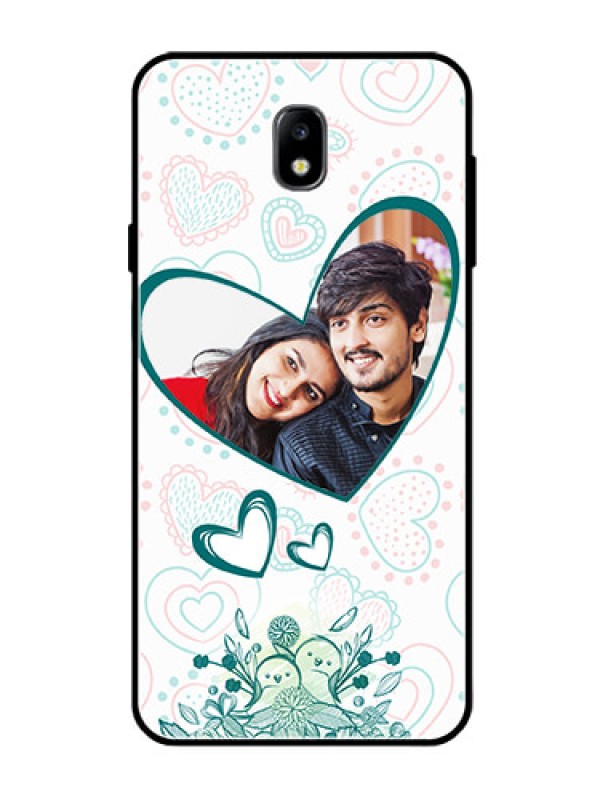 Custom Galaxy J7 Pro Photo Printing on Glass Case  - Premium Couple Design