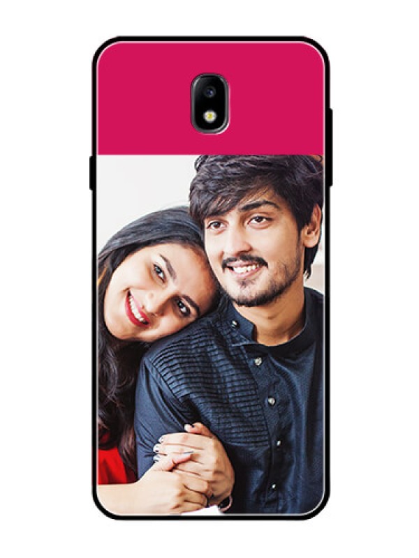 Custom Galaxy J7 Pro Custom Glass Mobile Case  - Anniversary Cover Design
