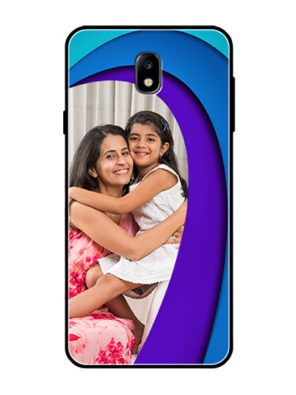 Custom Galaxy J7 Pro Photo Printing on Glass Case  - Simple Pattern Design