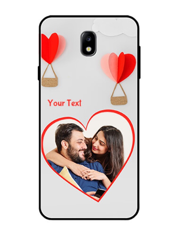 Custom Galaxy J7 Pro Custom Glass Mobile Case  - Parachute Love Design