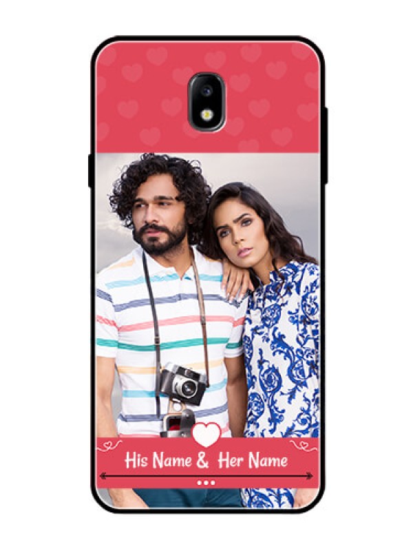 Custom Galaxy J7 Pro Photo Printing on Glass Case  - Simple Love Design