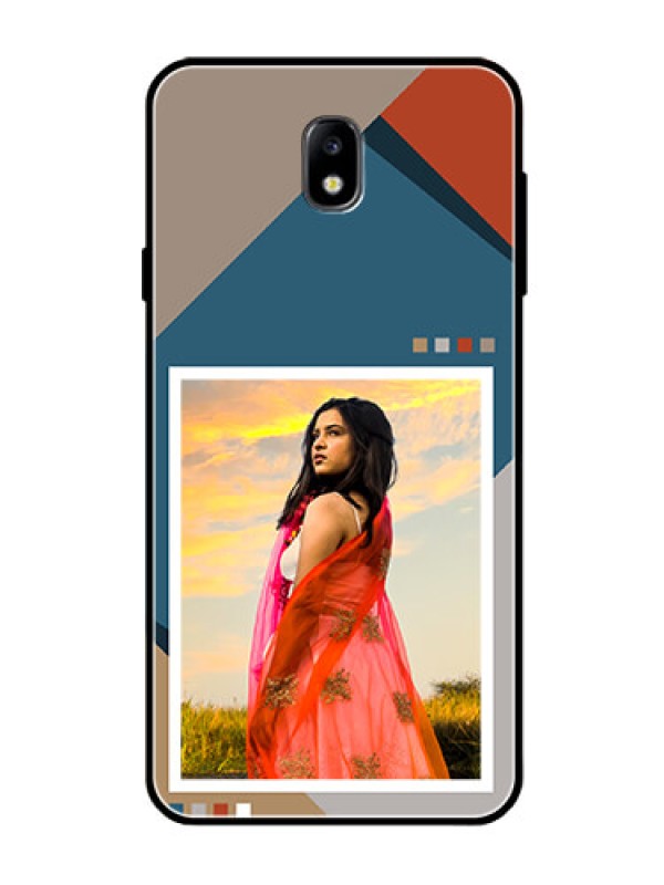 Custom Galaxy J7 Pro Personalized Glass Phone Case - Retro color pallet Design
