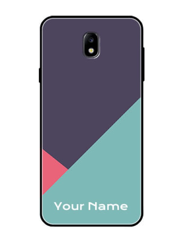 Custom Galaxy J7 Pro Custom Glass Mobile Case - Tri Color abstract Design