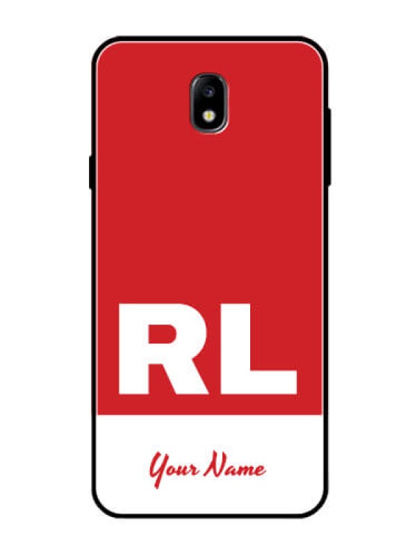 Custom Galaxy J7 Pro Personalized Glass Phone Case - dual tone custom text Design
