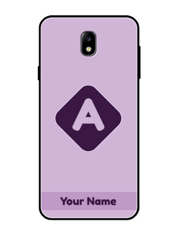 Custom Galaxy J7 Pro Custom Glass Mobile Case - Custom Letter in curved badge Design