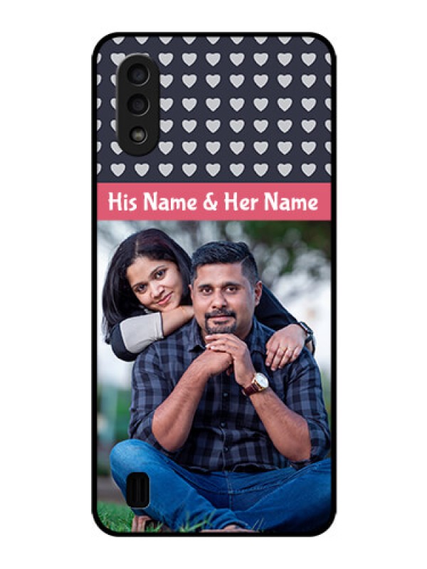 Custom Galaxy M01 Custom Glass Mobile Case - Love Symbols Design