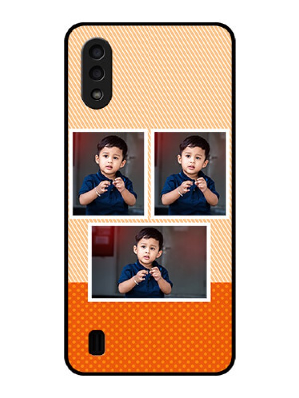 Custom Galaxy M01 Photo Printing on Glass Case - Bulk Photos Upload Design