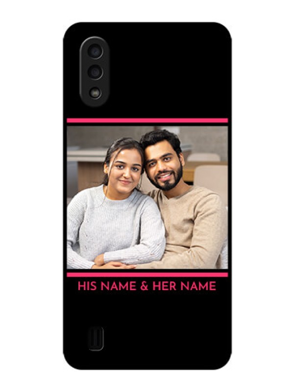 Custom Galaxy M01 Custom Glass Mobile Case - with Add Text Design