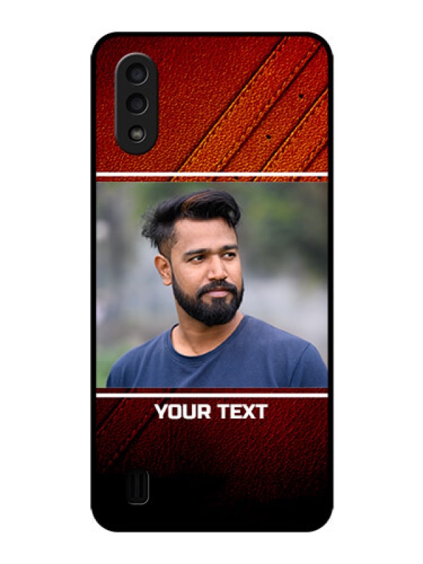 Custom Galaxy M01 Personalized Glass Phone Case - Leather Phone Case Design