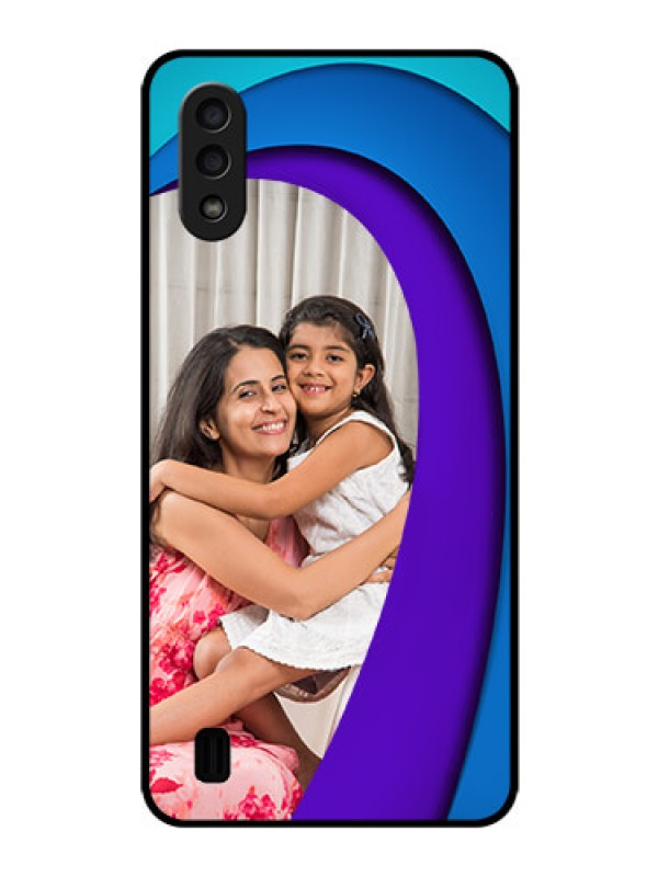 Custom Galaxy M01 Photo Printing on Glass Case - Simple Pattern Design