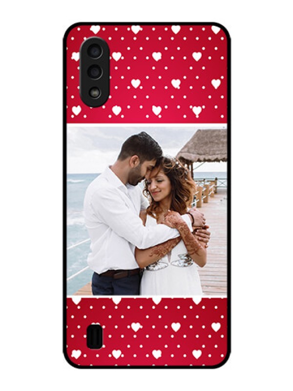 Custom Galaxy M01 Photo Printing on Glass Case - Hearts Mobile Case Design