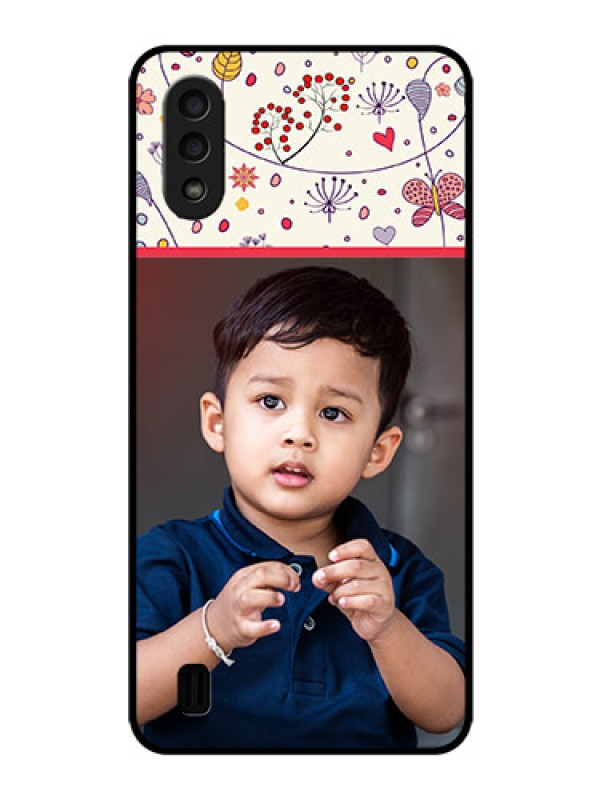 Custom Galaxy M01 Custom Glass Mobile Case - Premium Floral Design