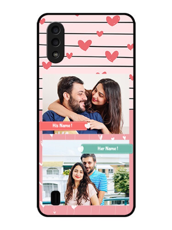 Custom Galaxy M01 Custom Glass Mobile Case - Photo with Heart Design