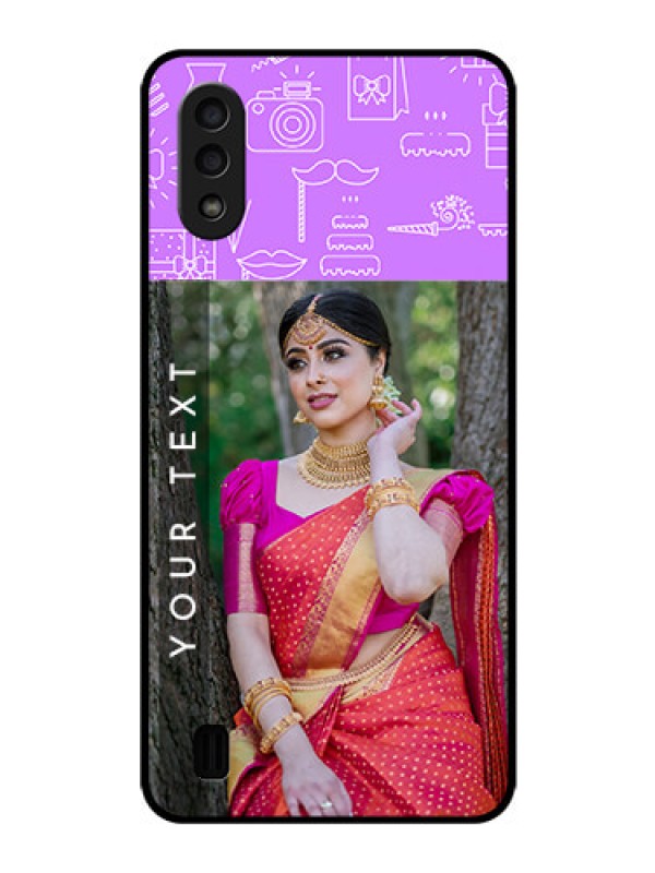 Custom Galaxy M01 Custom Glass Mobile Case - Birthday Icons Design