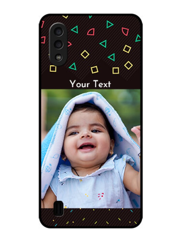 Custom Galaxy M01 Custom Glass Phone Case - with confetti birthday design