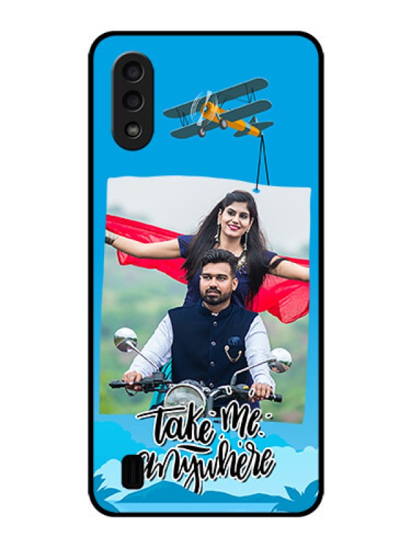 Custom Galaxy M01 Custom Glass Mobile Case - Traveller Design