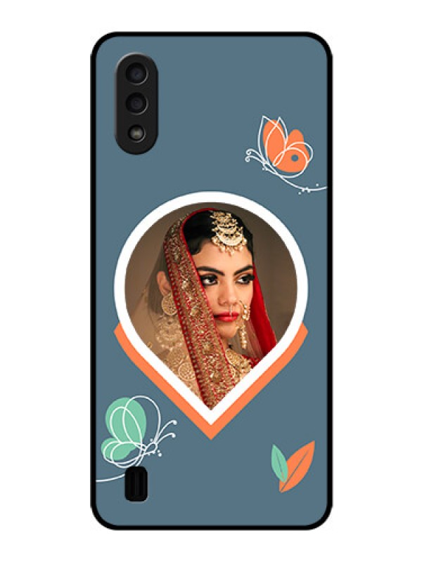 Custom Galaxy M01 Custom Glass Mobile Case - Droplet Butterflies Design