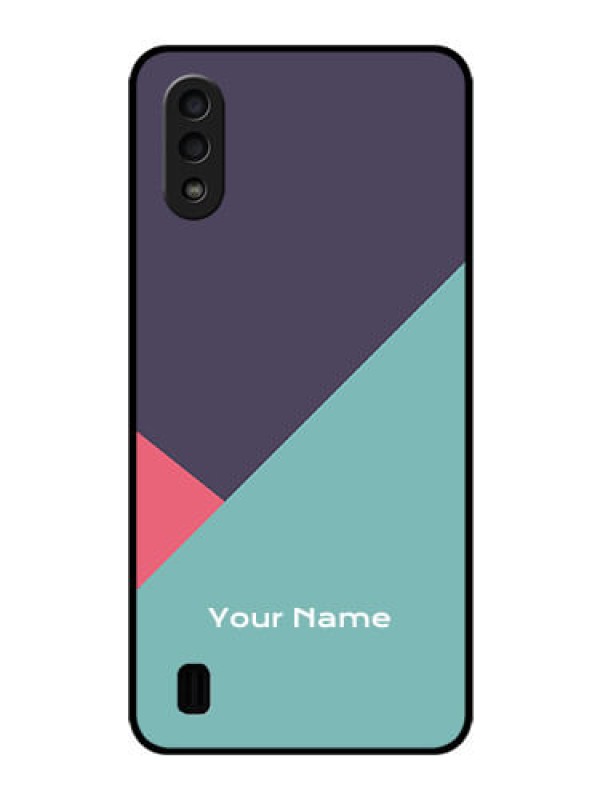 Custom Galaxy M01 Custom Glass Mobile Case - Tri Color abstract Design