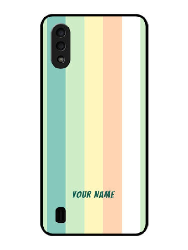 Custom Galaxy M01 Photo Printing on Glass Case - Multi-colour Stripes Design